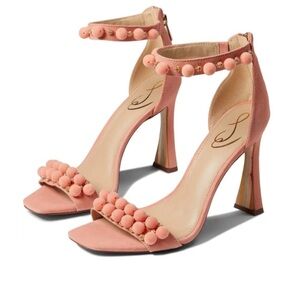 Sam Edelman Strappy Luella Peach Embellished Heels Size 10